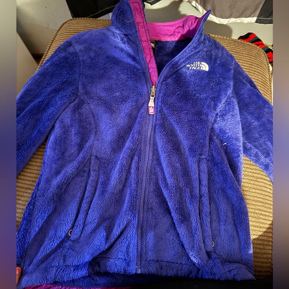 The North Face Royal Blue Fleece Jacket with Pink Accents